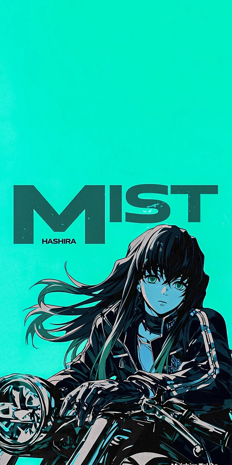 This image is a fan-made mobile phone lock screen wallpaper featuring the anime character Muichiro Tokito from the series Demon Slayer: Kimetsu no Yaiba with sharp 4K visuals