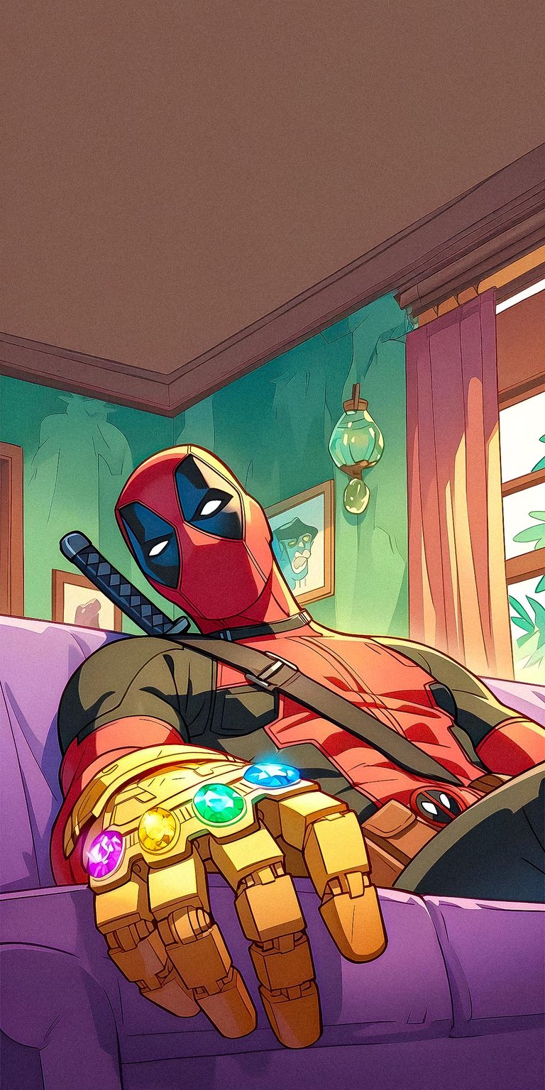 Deadpool with infinity stones Wallpaper HD