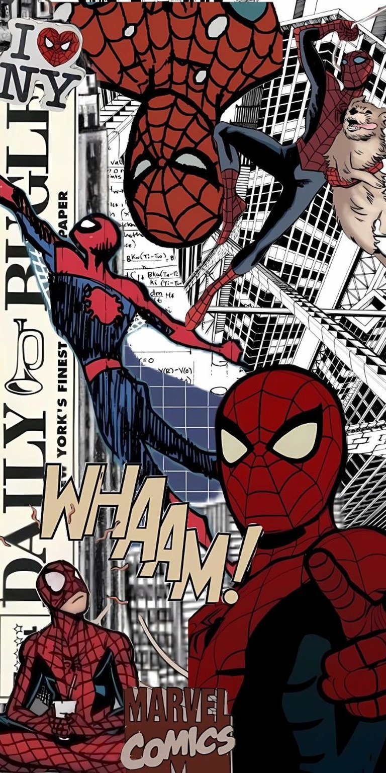 Spiderman poster collage wallpaper iPhone