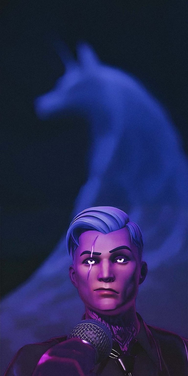 Shadow Midas Fortnite face scar with wolf at the background wallpaper in 4k