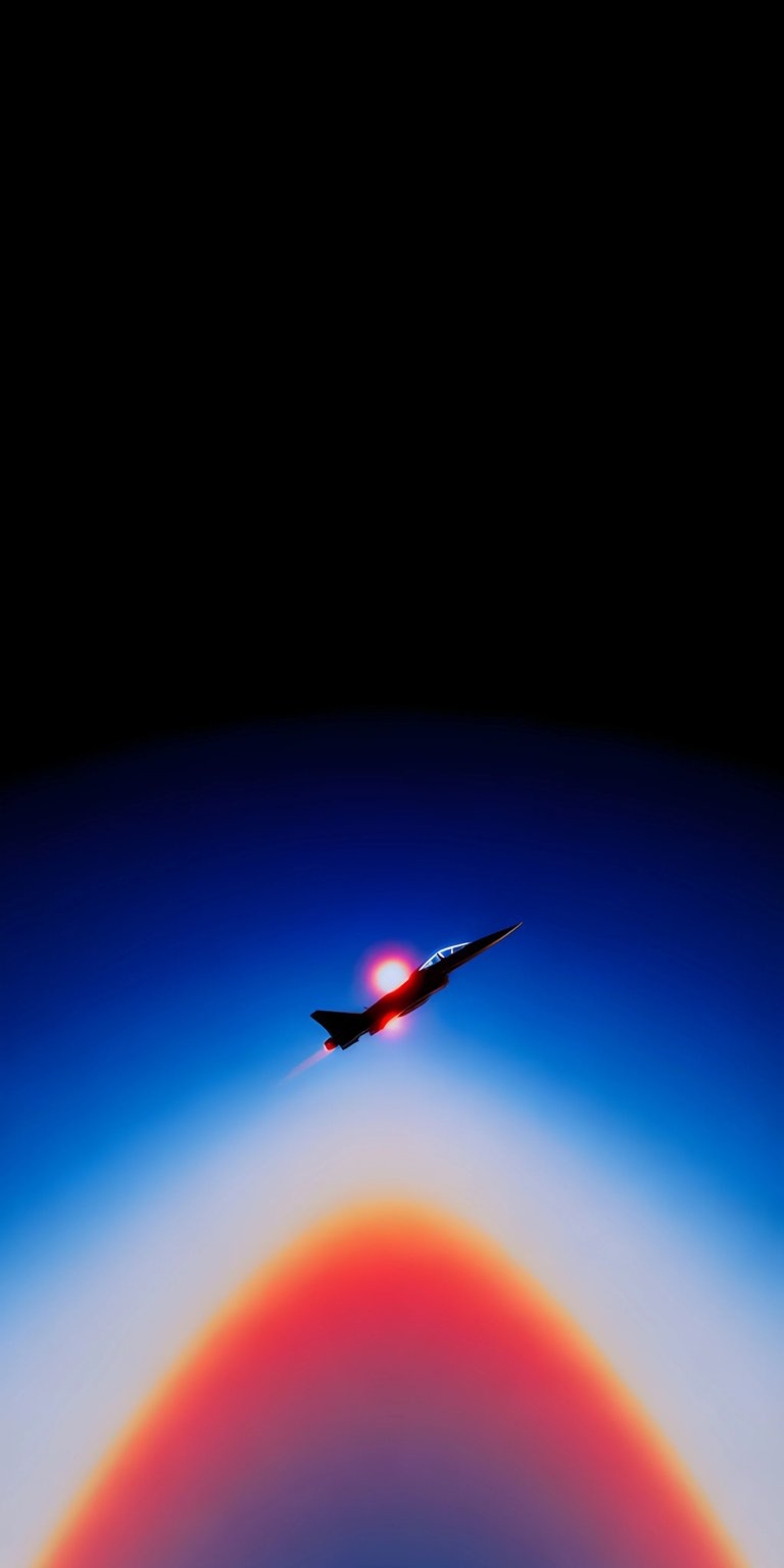 Fighter jet in space iOS wallpaper HD