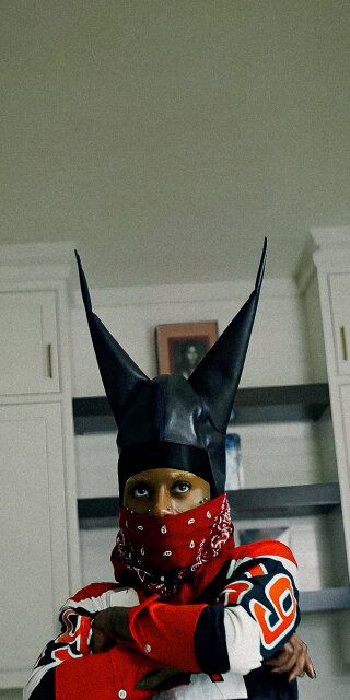 Playboi Carti wearing his costume wallpaper