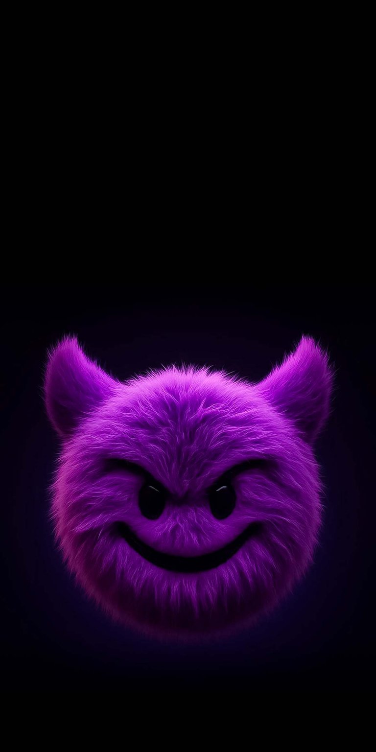 Cute furry emoji devil purple wallpaper iPhone HD