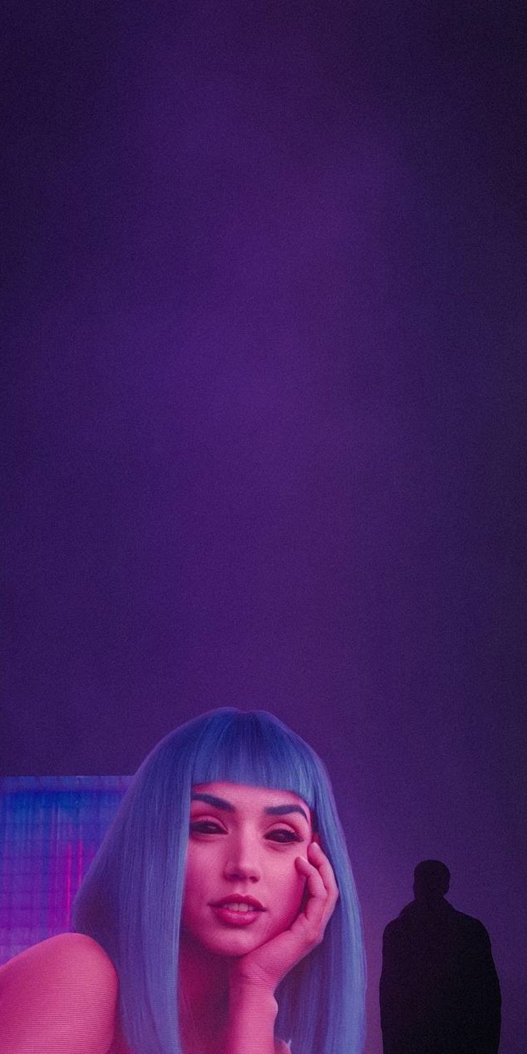 Joi with blue hair portrait wallpaper HD