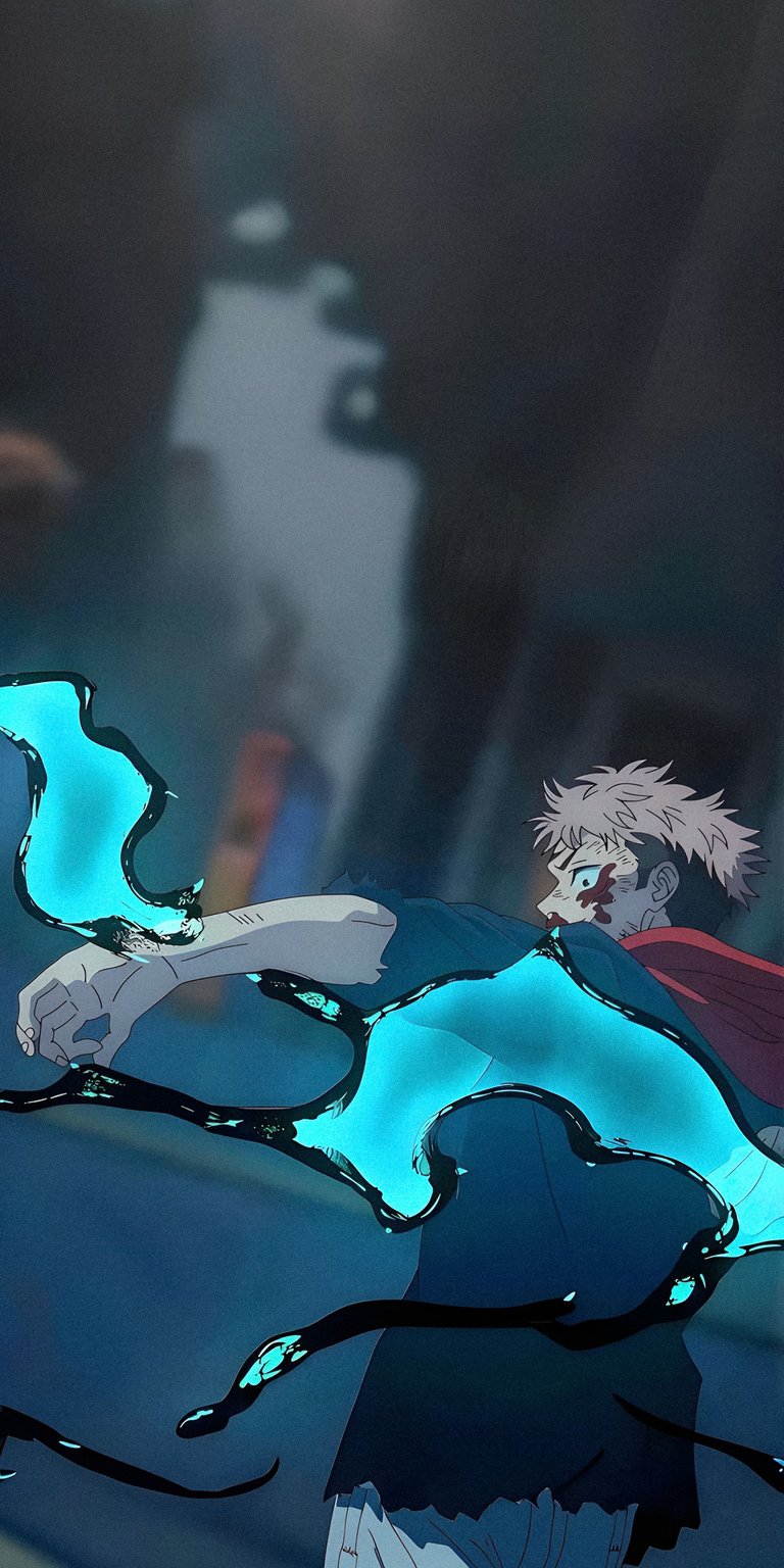 Download this stunning Yuji Itadori 4K wallpaper for your iPhone! Featuring striking blue cursed energy and a tattered black uniform, this Jujutsu Kaisen wallpaper is a must-have.