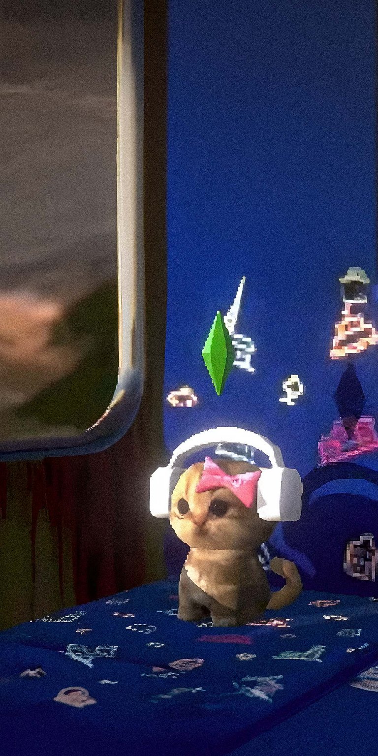 Cat with Headphones Wallpaper for iPhone HD