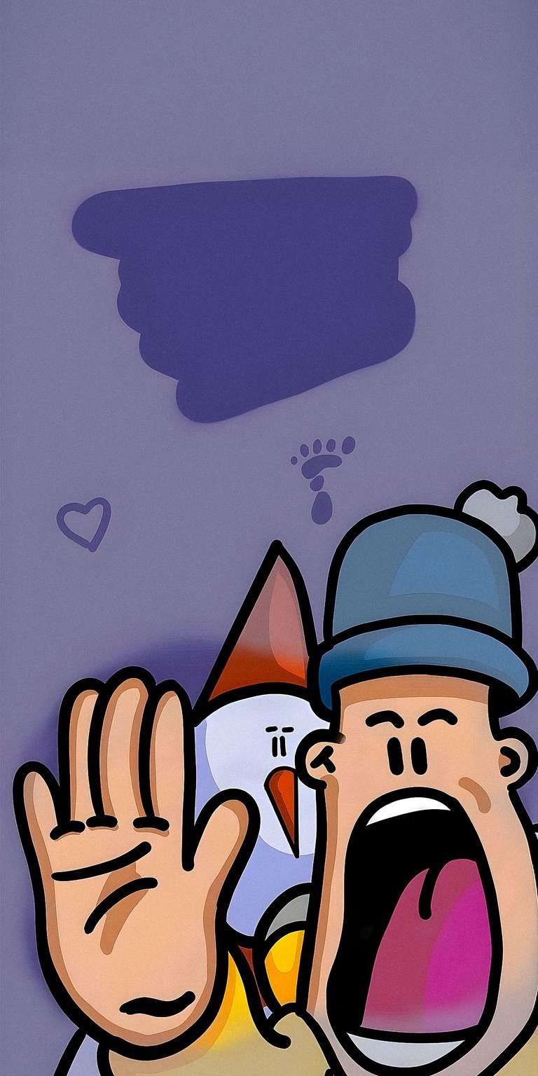 Funny cartoon guy and snowman wallpaper iPhone