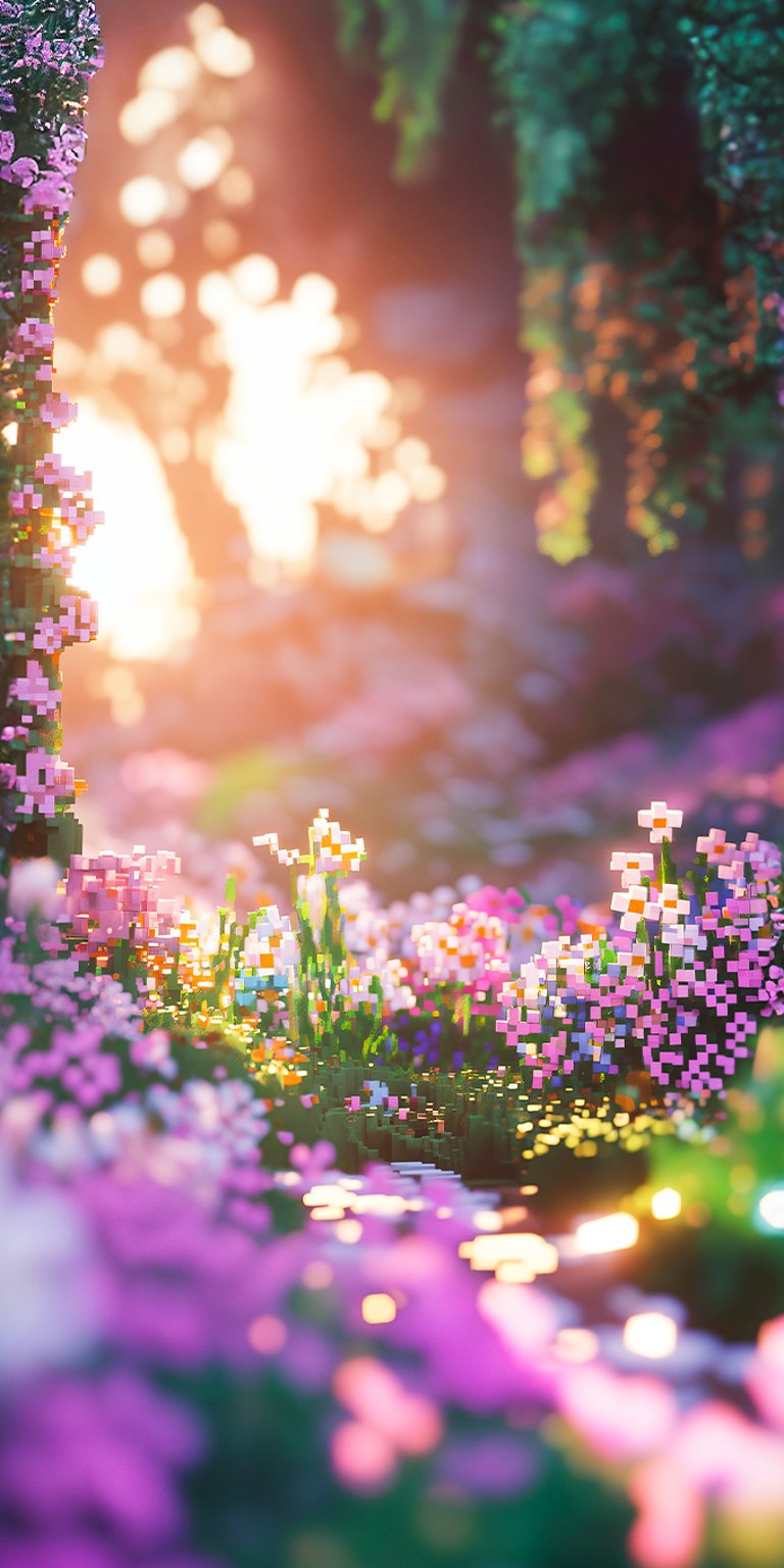 Minecraft aesthetic garden wallpaper iPhone 4K