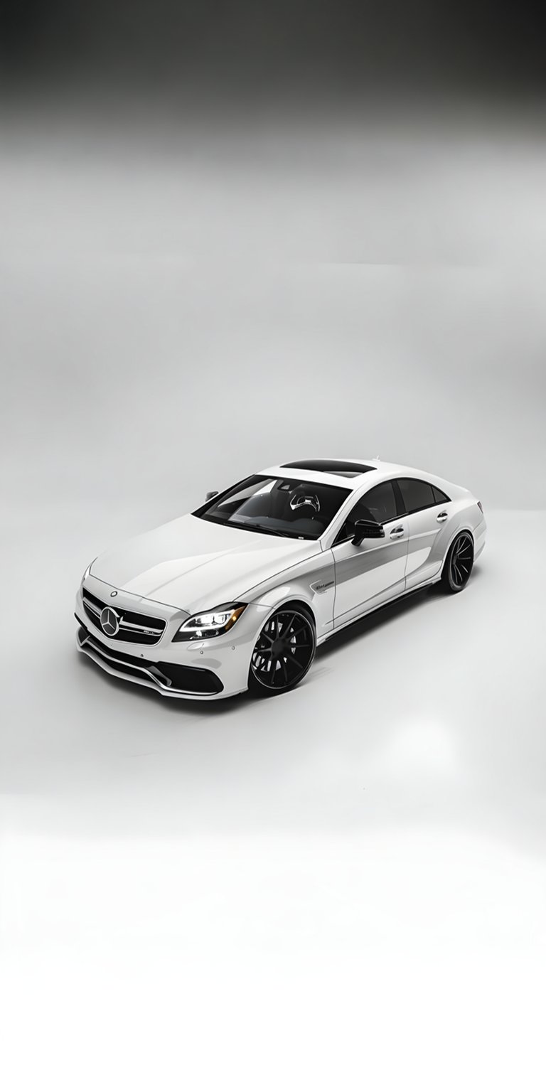White CLS 63 AMG iPhone wallpaper 4K