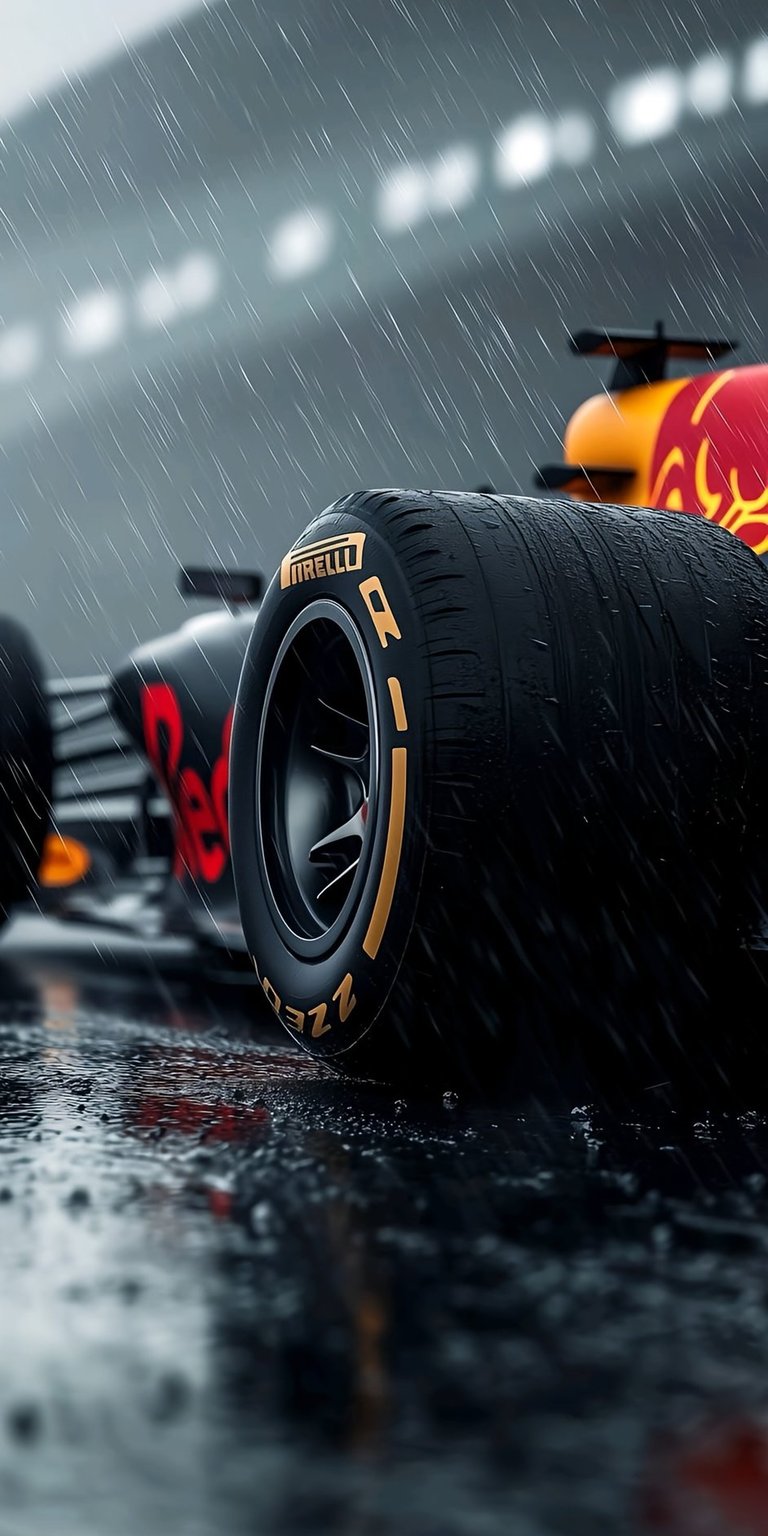 This high-octane 4K wallpaper captures the intricate details of a Red Bull F1 car’s Pirelli tires and aerodynamic wing under dramatic track lighting. Perfect for your iPhone, this wallpaper brings the speed and prestige of Formula 1 racing directly to your lock screen.