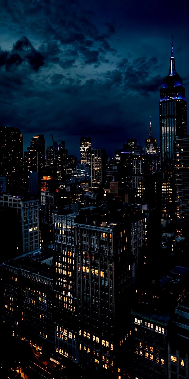 Night city art wallpaper iOS HD