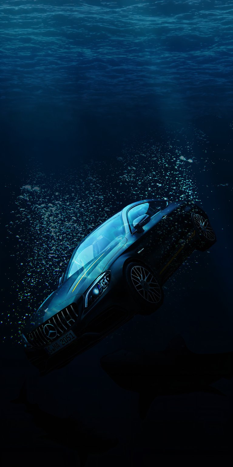 C63 AMG under the sea 4k iPhone wallpaper
