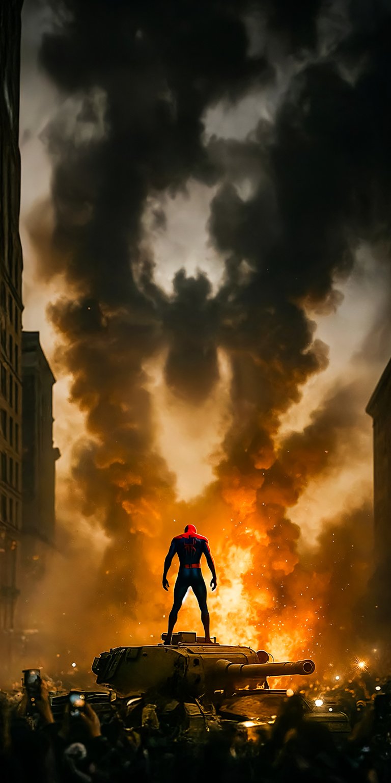 Spider-Man Brand New Day with spider shape smoke wallpaper iPhone 4K