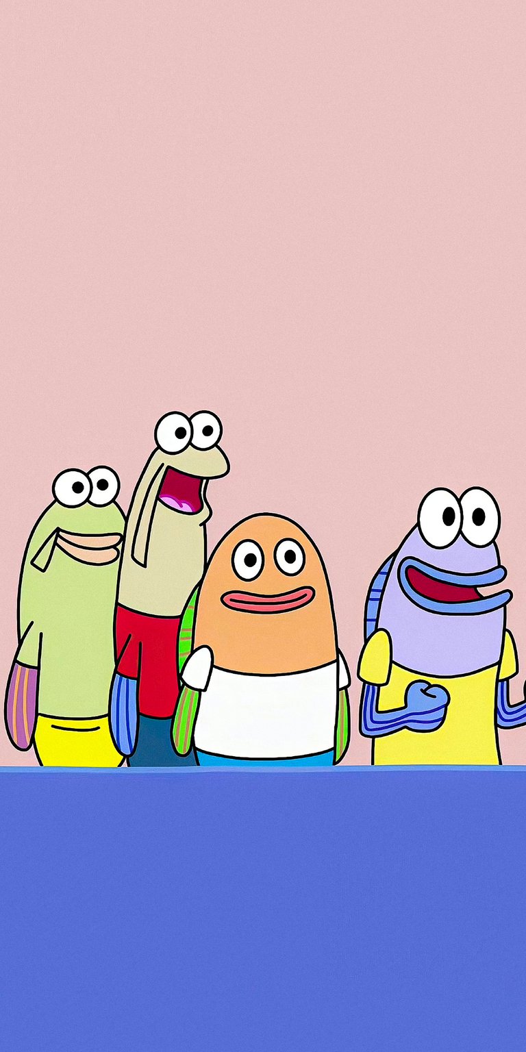 Spongebob fishes wallpaper for iPhone