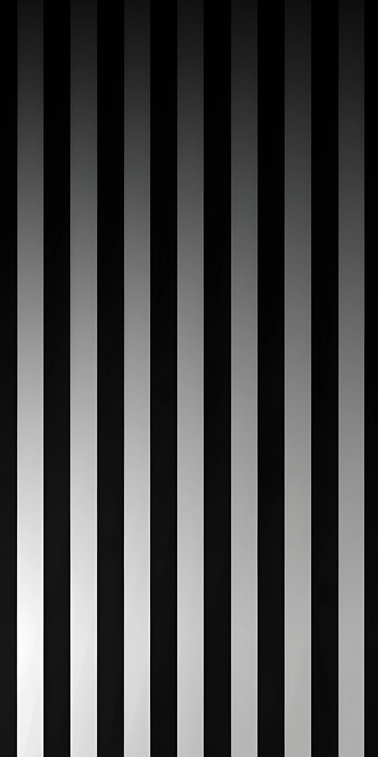 This striking black and white striped 4K wallpaper is perfect for your iPhone. The pattern features bold vertical lines with a subtle glossy gradient adding depth.