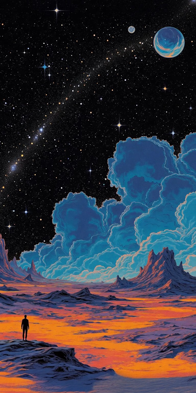 Extraterrestrial planet dark iOS wallpaper HD