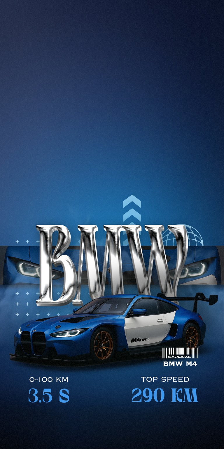 BMW M4 GT3 chrome design wallpaper