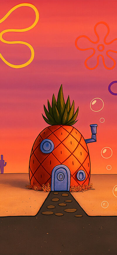 Spongebob matching wallpaper iPhone 4K