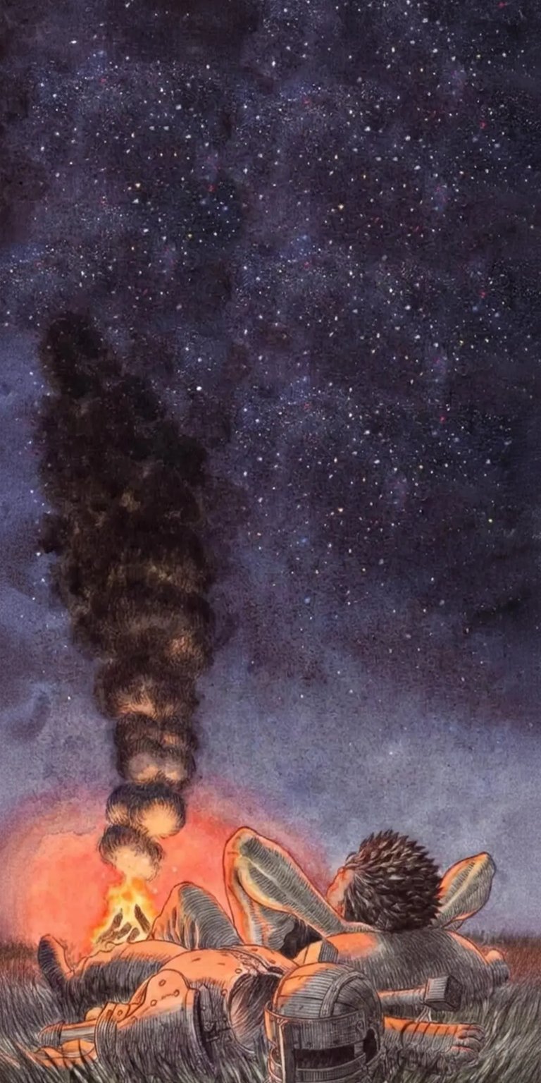 Guts camping alone dark night iPhone wallpaper 4K