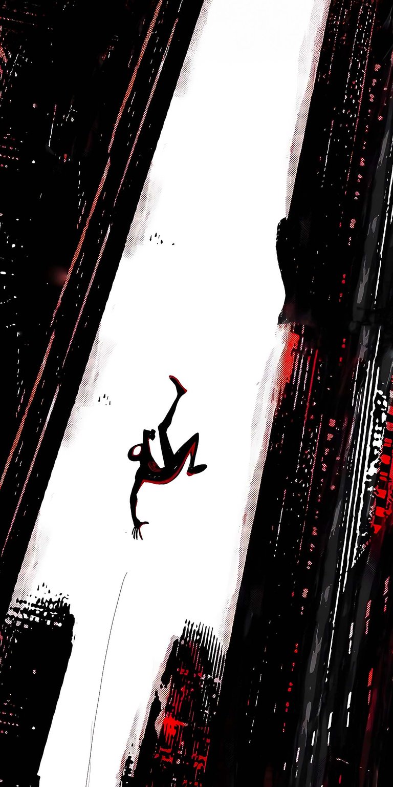 Spiderman Miles fall wallpaper for iPhone
