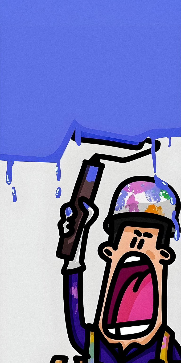 Cartoon lockscreen purple paint wallpaper iPhone