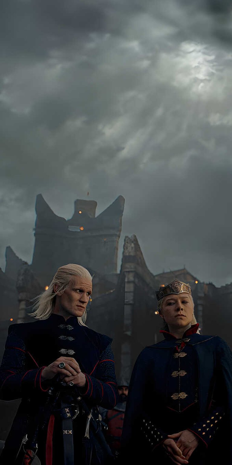 Daemon Targaryen and Rhaenyra Targaryen in a gloomy weather wallpaper