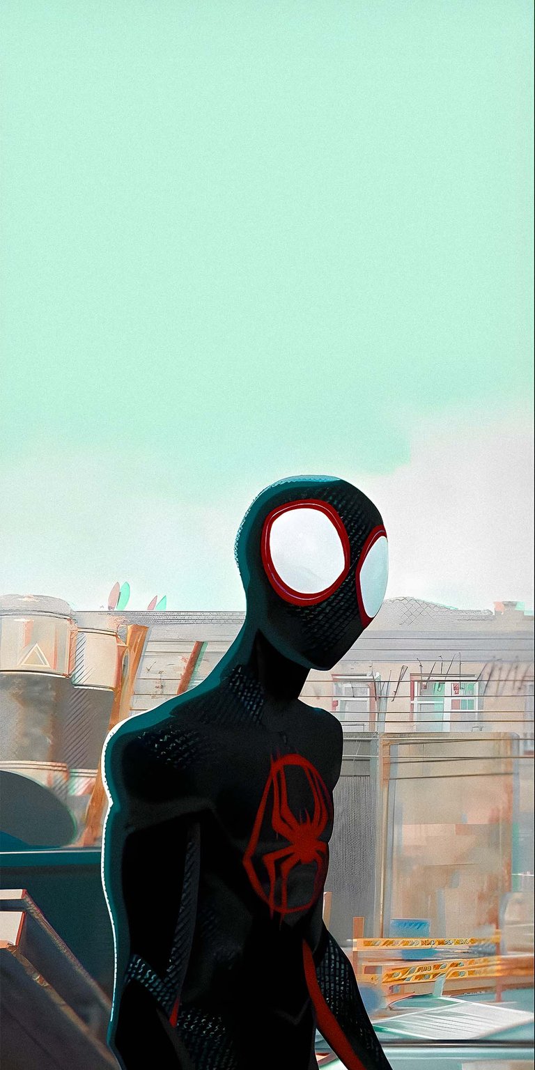 Spiderman Miles Morales in black suit wallpaper 4k