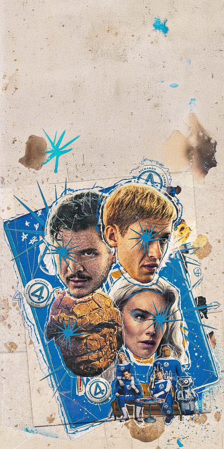 Fantastic 4 superheroes art iPhone wallpaper