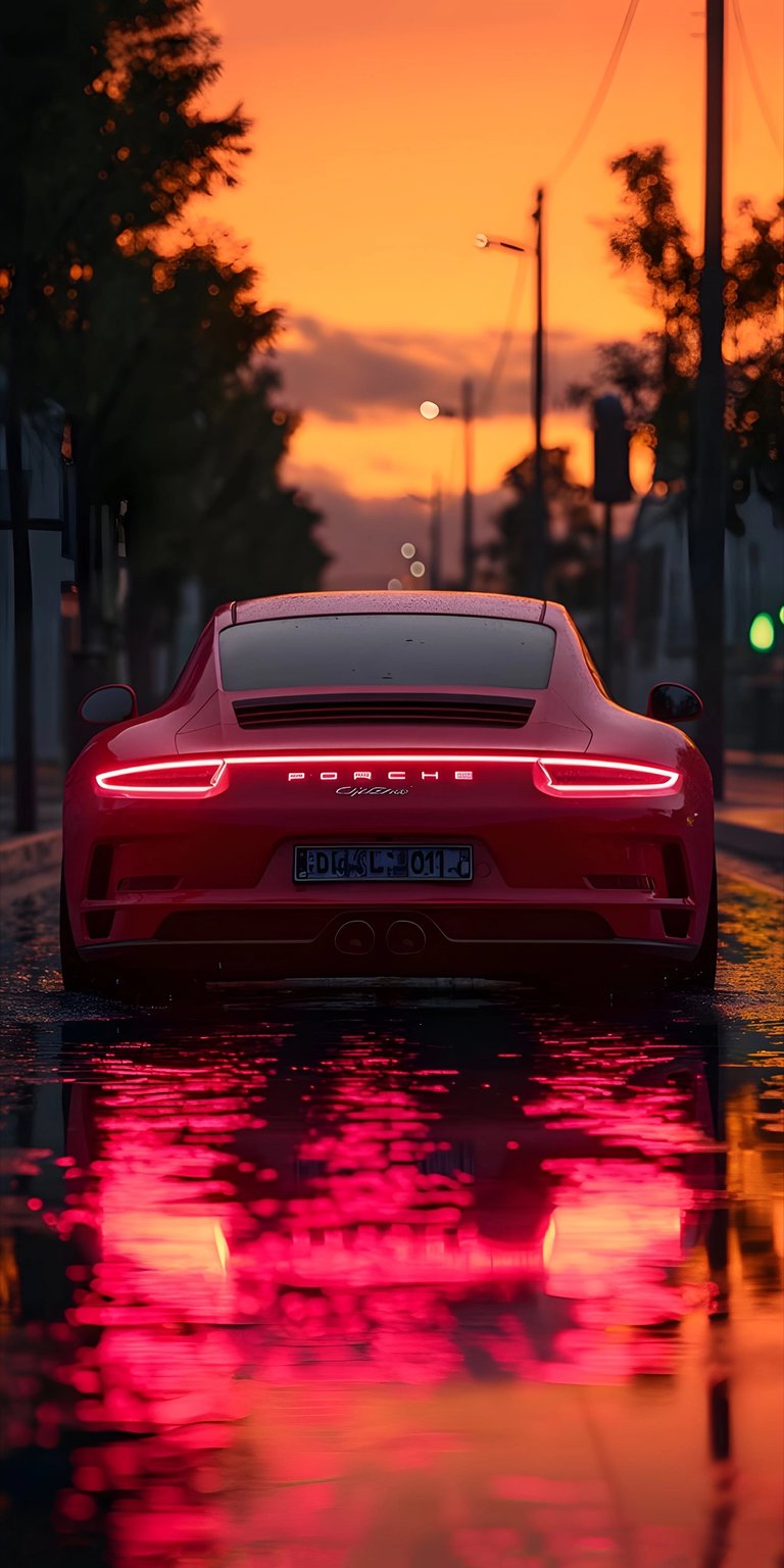 Featuring the iconic continuous LED taillight bar of a Porsche 911, this 4K wallpaper radiates a sleek, neon-soaked aesthetic against a dark background. Upgrade your iPhone with this premium automotive wallpaper that highlights the legendary curves and modern lighting of a luxury supercar.