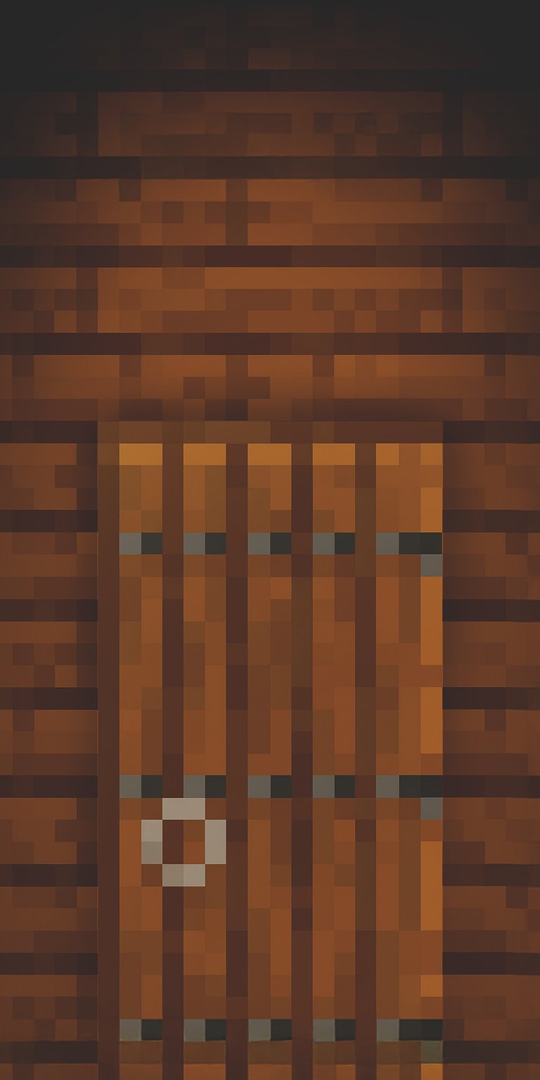 Download this Minecraft door 4K wallpaper for your iPhone today! The wood texture is enhanced by its pixelated design and gray latches.