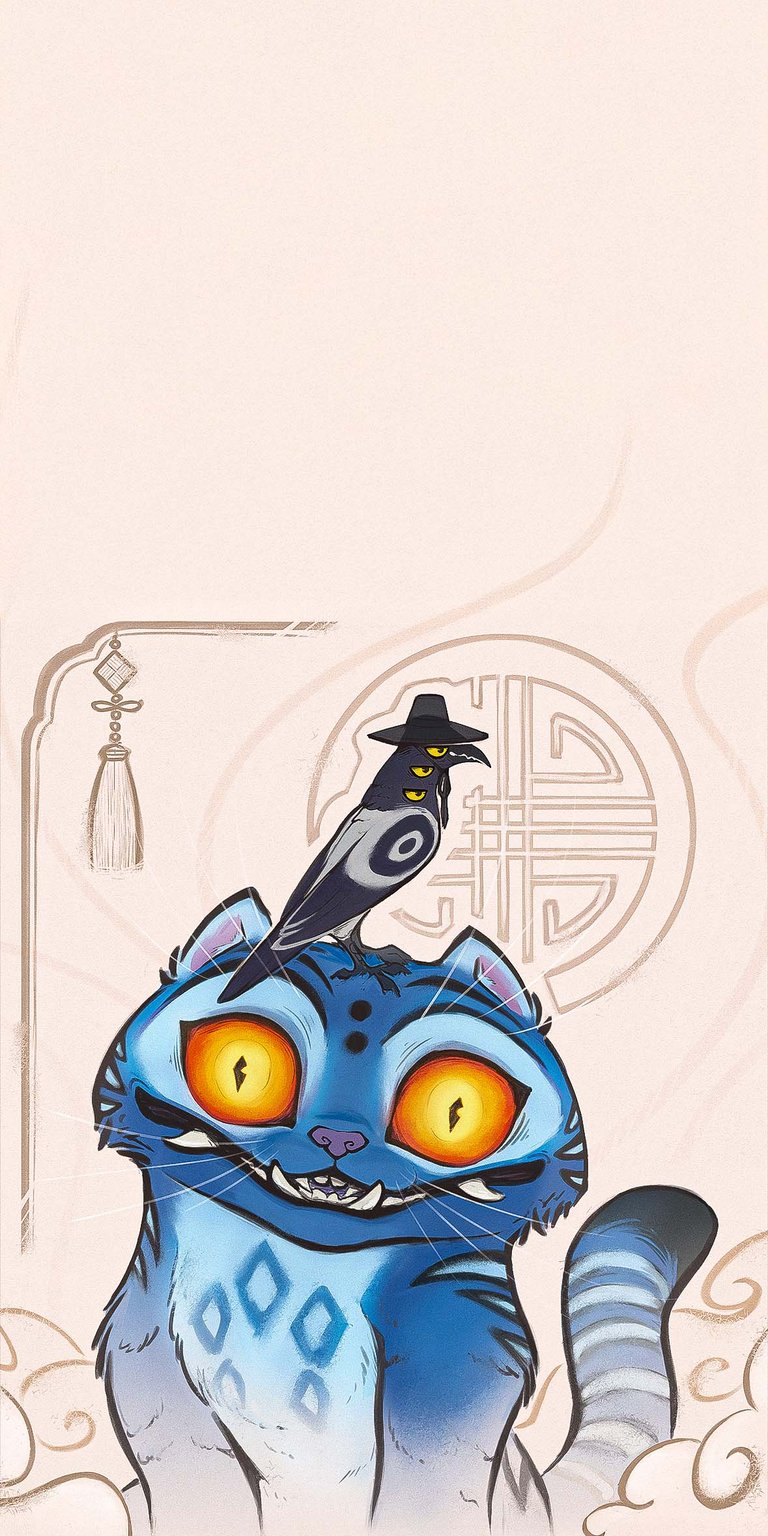 Crow and Derpy tiger wallpaper iOS