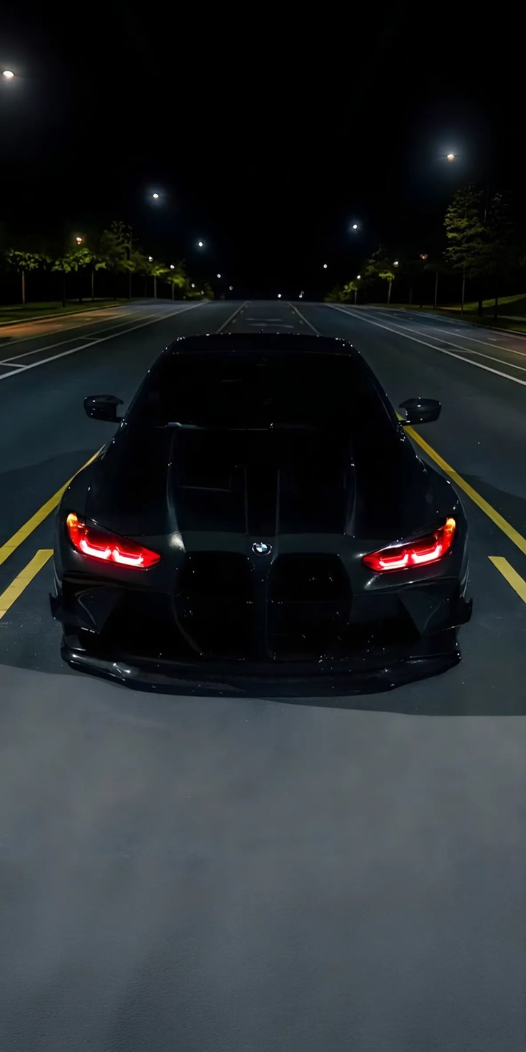BMW M3 red lights iPhone wallpaper 4K
