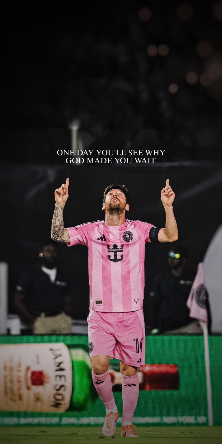 This image captures soccer player Lionel Messi celebrating a goal while playing for Inter Miami CF 4k football wallpaper