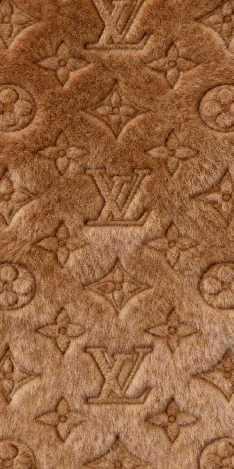 Download this Louis Vuitton 4K wallpaper for your iPhone today! This wallpaper features repeating LV logos, stylized flower shapes, and intricate fur patterns.