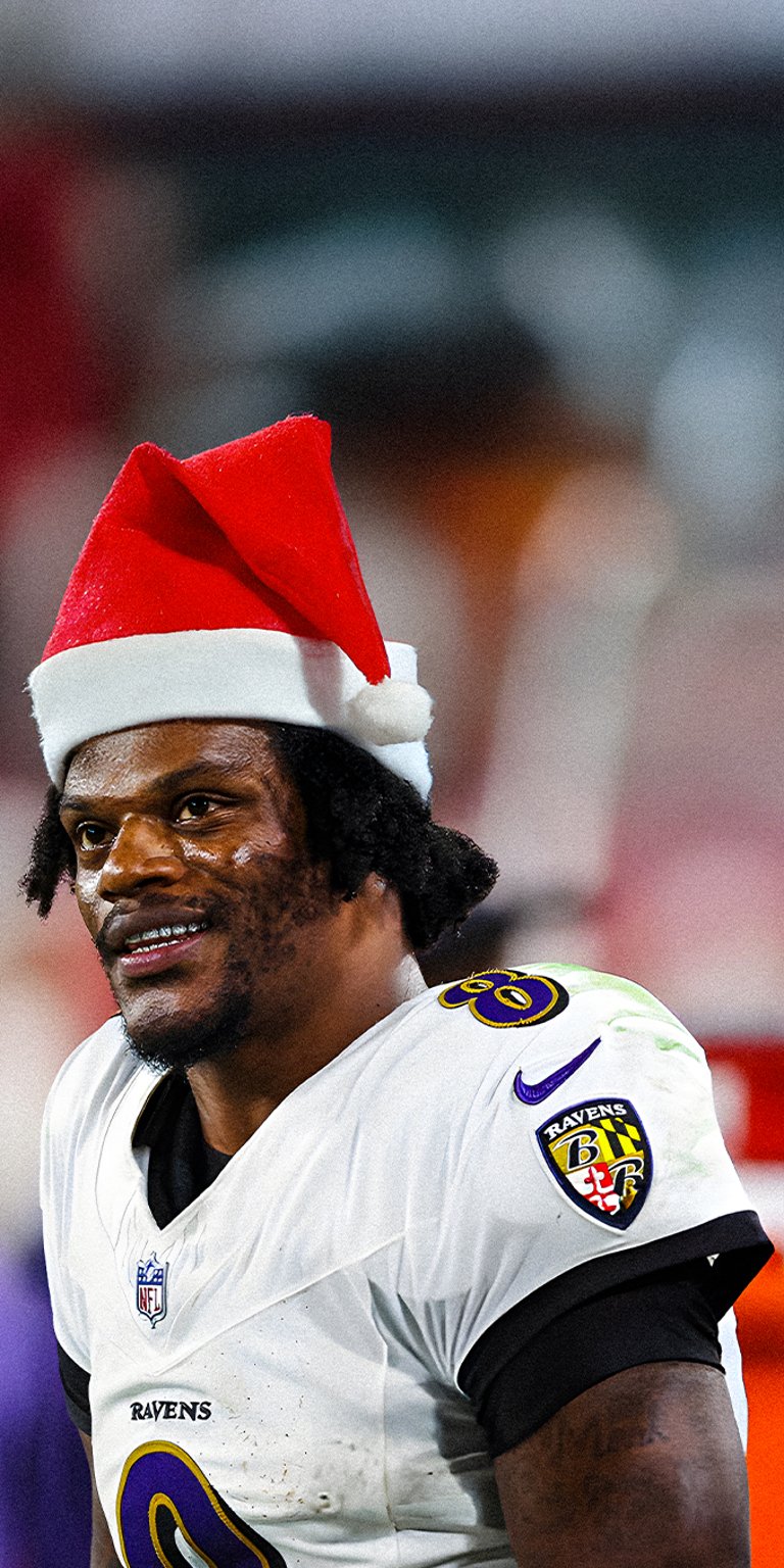 Lamar Jackson christmas hat wallpaper iPhone
