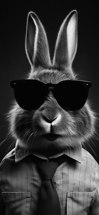 Cool bunny with glasses HD wallpaper