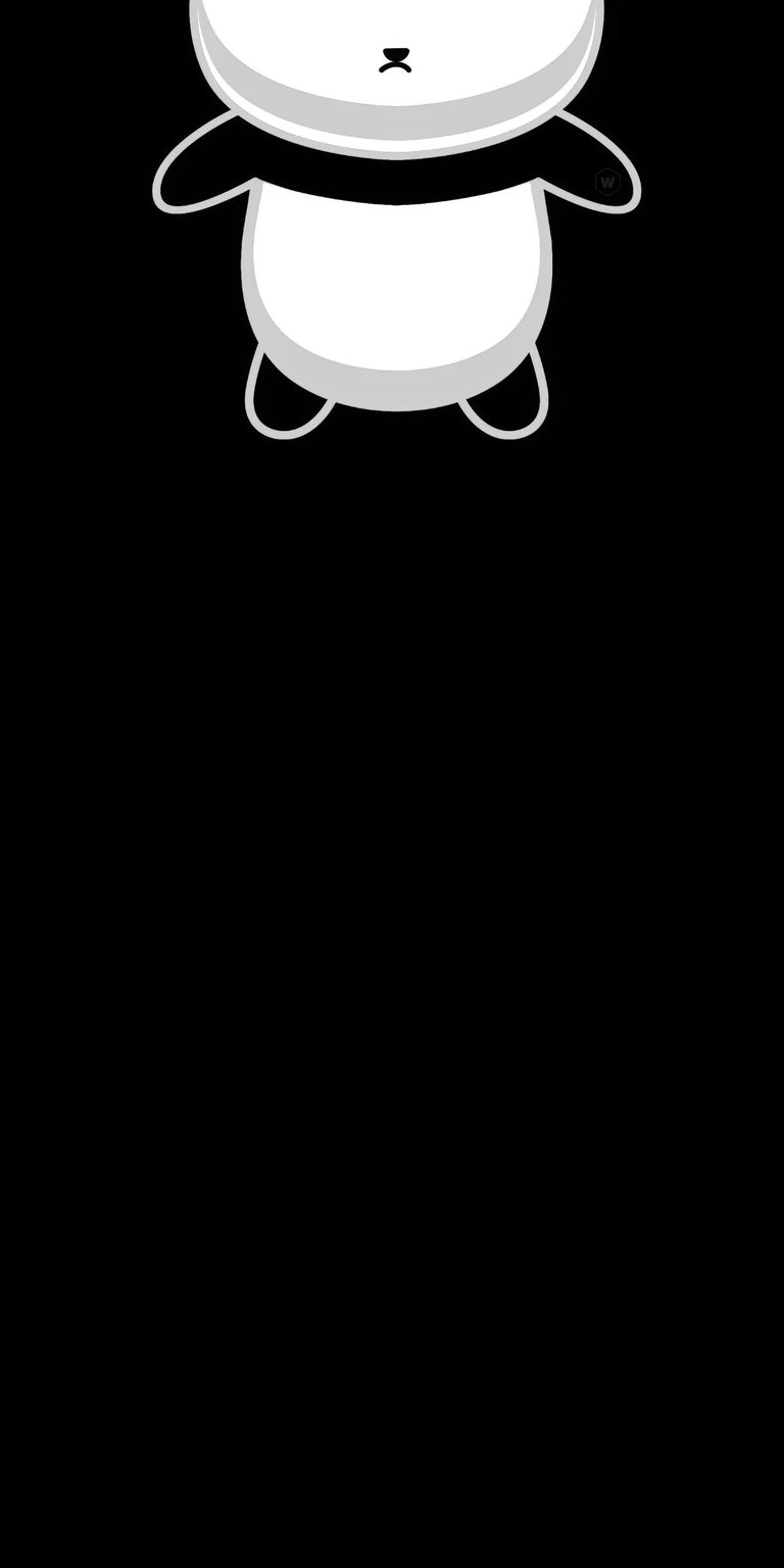 Little panda flying with black plain background wallpaper