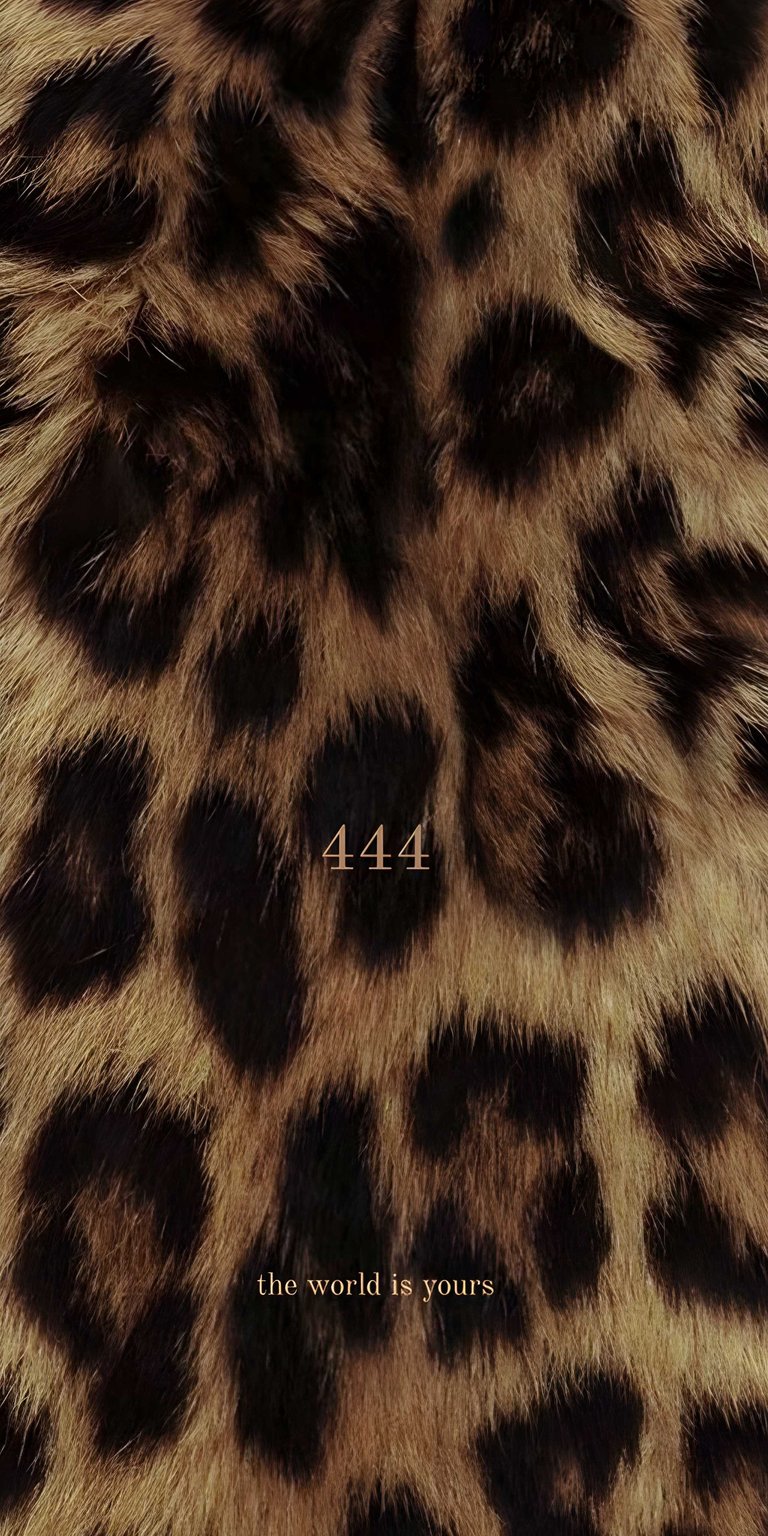 This 4K wallpaper features the angel number 444 and the quote "the world is yours" over a realistic leopard fur pattern for your iPhone. This minimalist wallpaper uses warm brown tones and a soft texture to create an empowering, grounded mood.