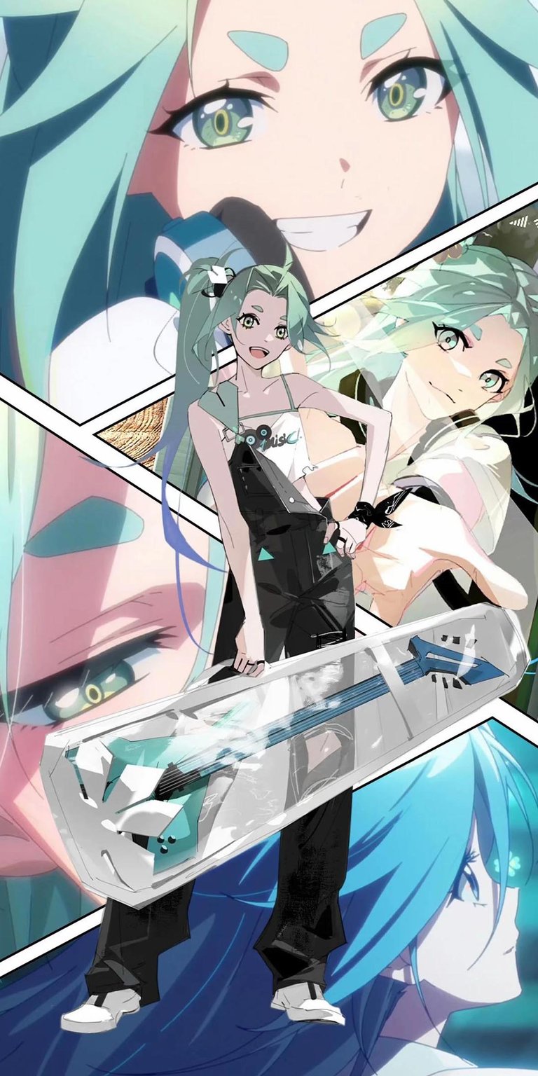 Lucky Cyan collage 4K wallpaper iPhone