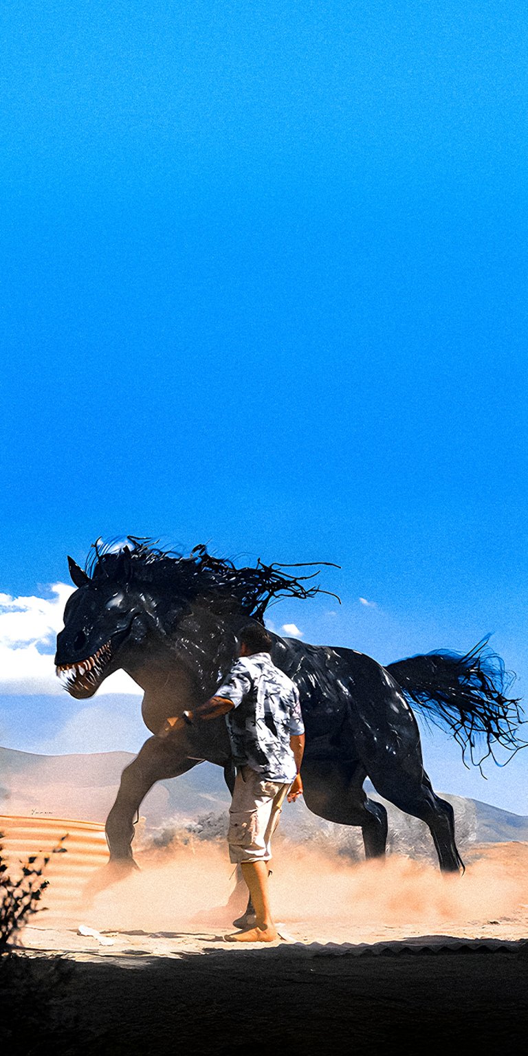 Venom horse running wallpaper in 4k