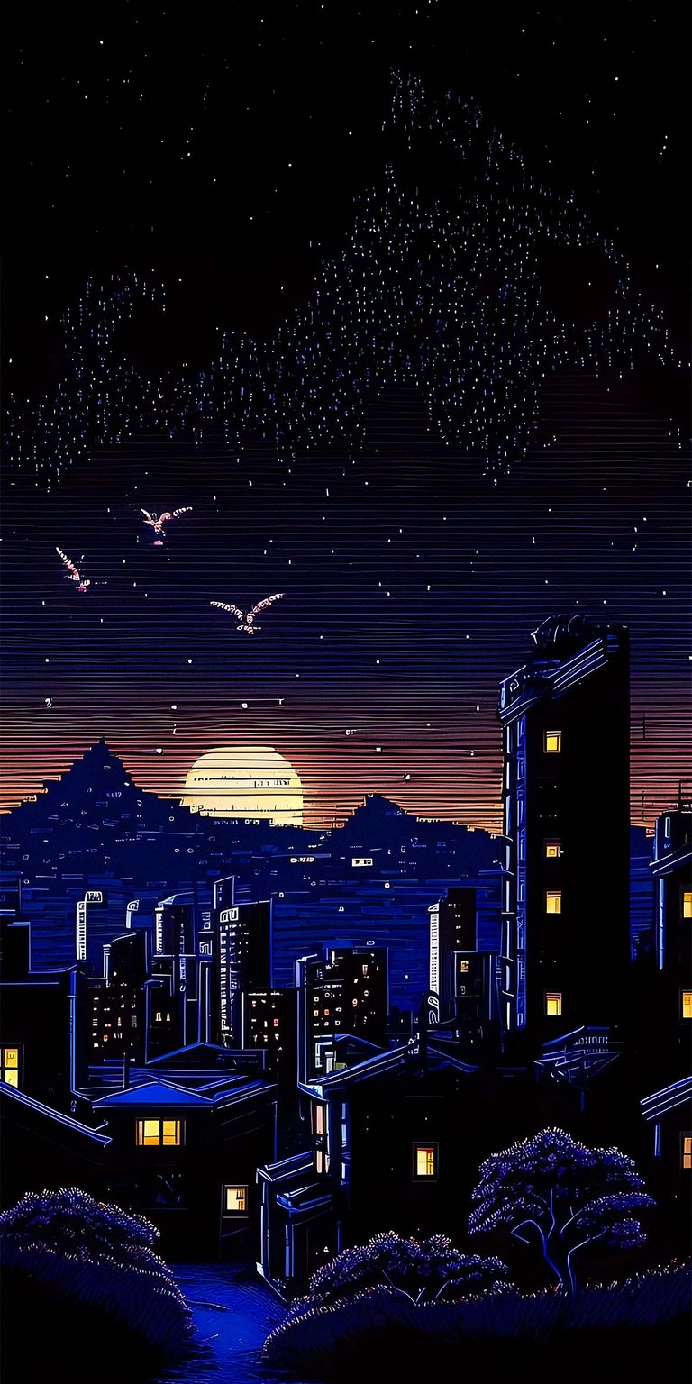 Night city art wallpaper HD