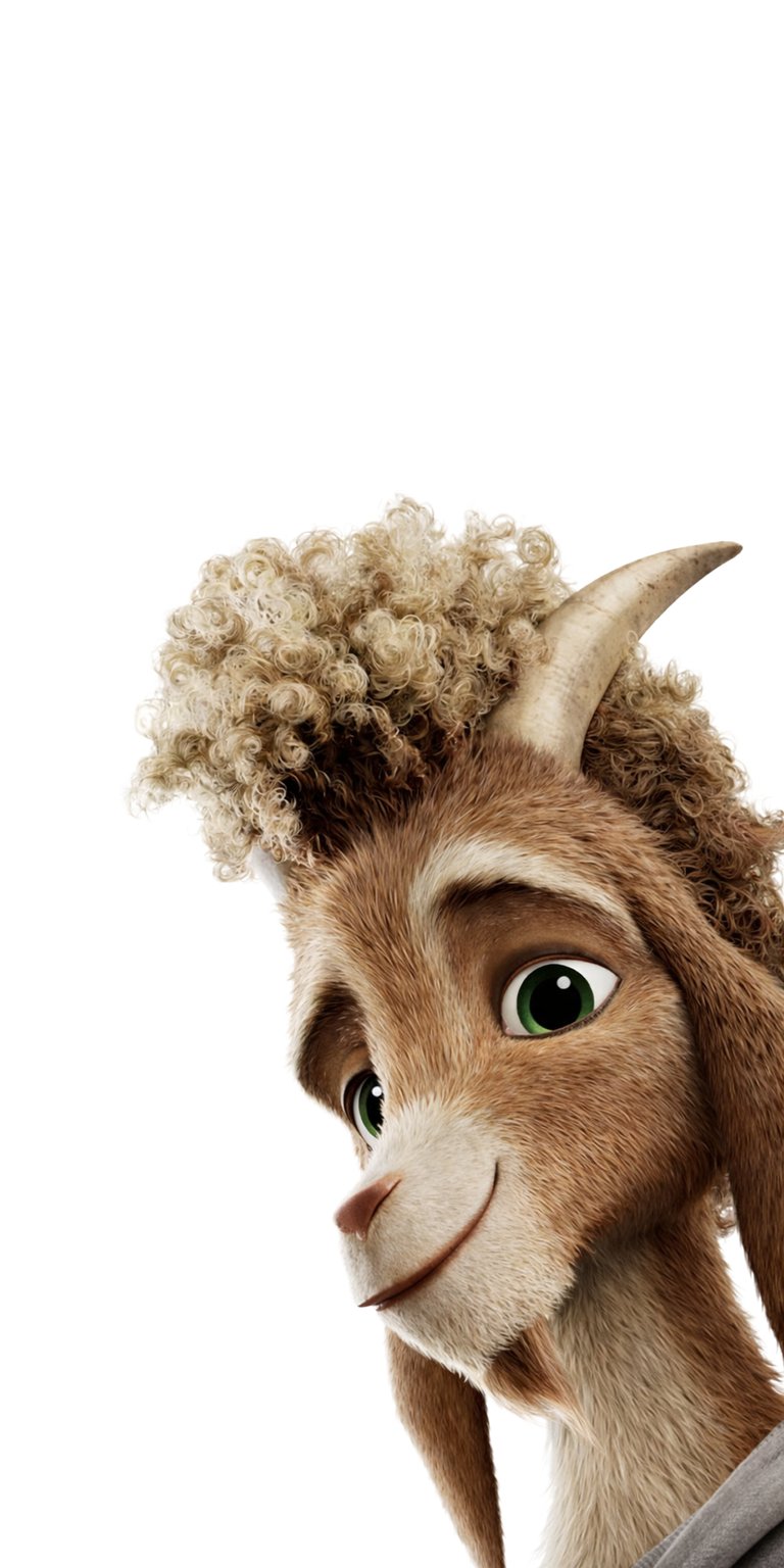 Get this GOAT Movie Will wallpaper in stunning 4K resolution for your iPhone! The adorable animal has curly hair, short horns, and big green eyes.
