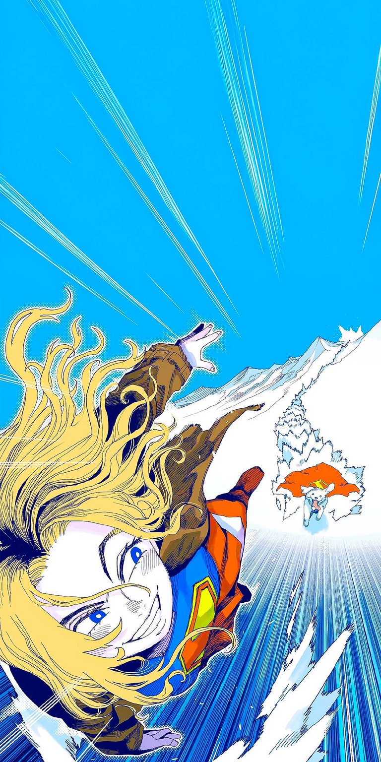 Supergirl with dog iOS wallpaper HD