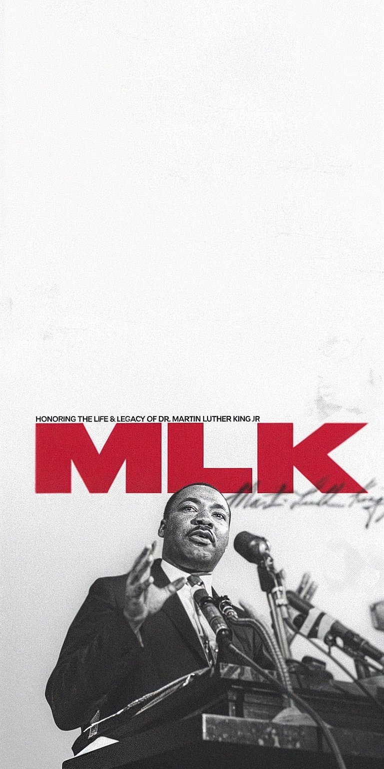 A powerful 4K wallpaper featuring a historical depiction of Martin Luther King Jr. during a speech. This Aesthetic wallpaper is perfectly framed for your iPhone lock screen.