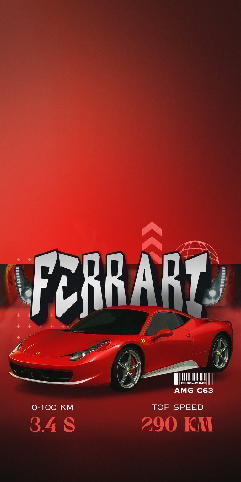 Ferrari 458 Italia super car design wallpaper for mobile 4K