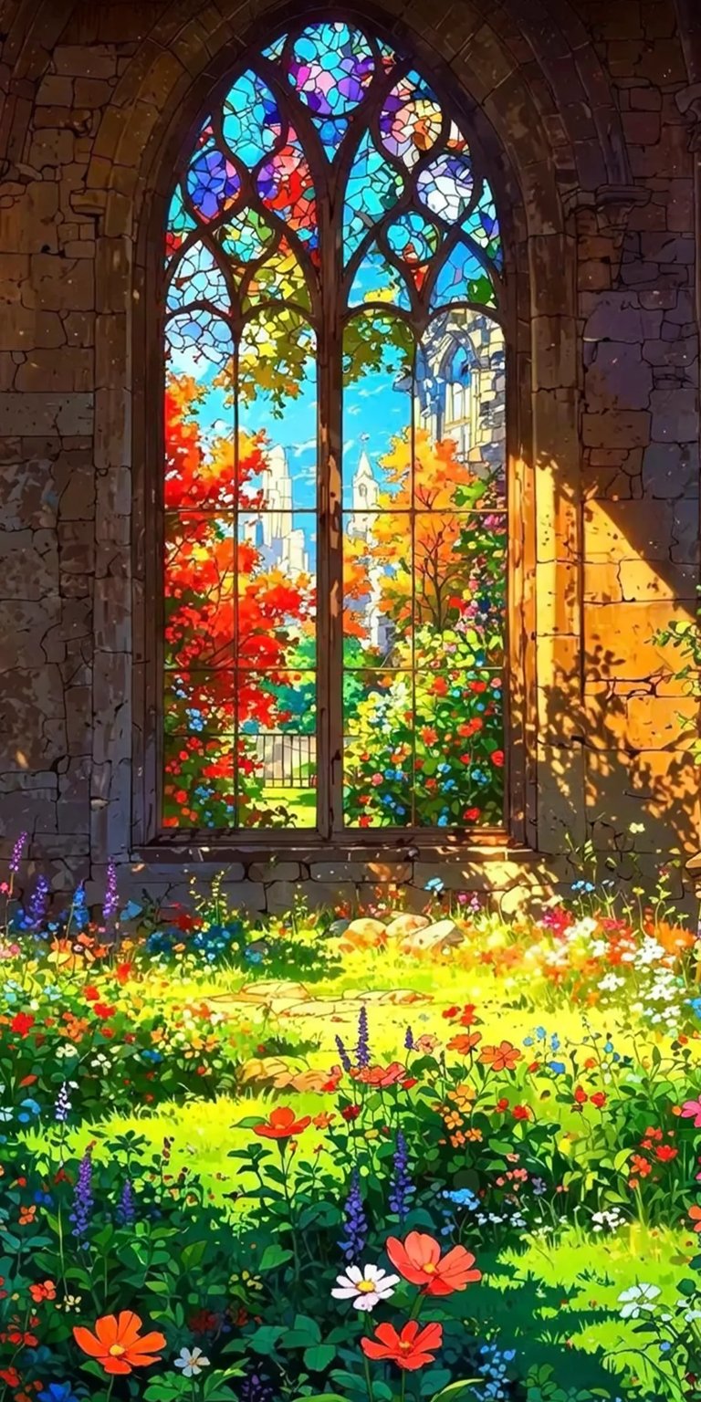 Flowery garden iPhone wallpaper 4K