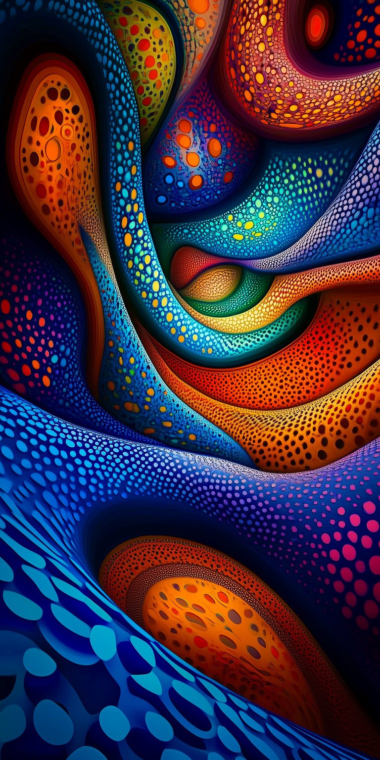 Swirls with circles abstract wallpaper