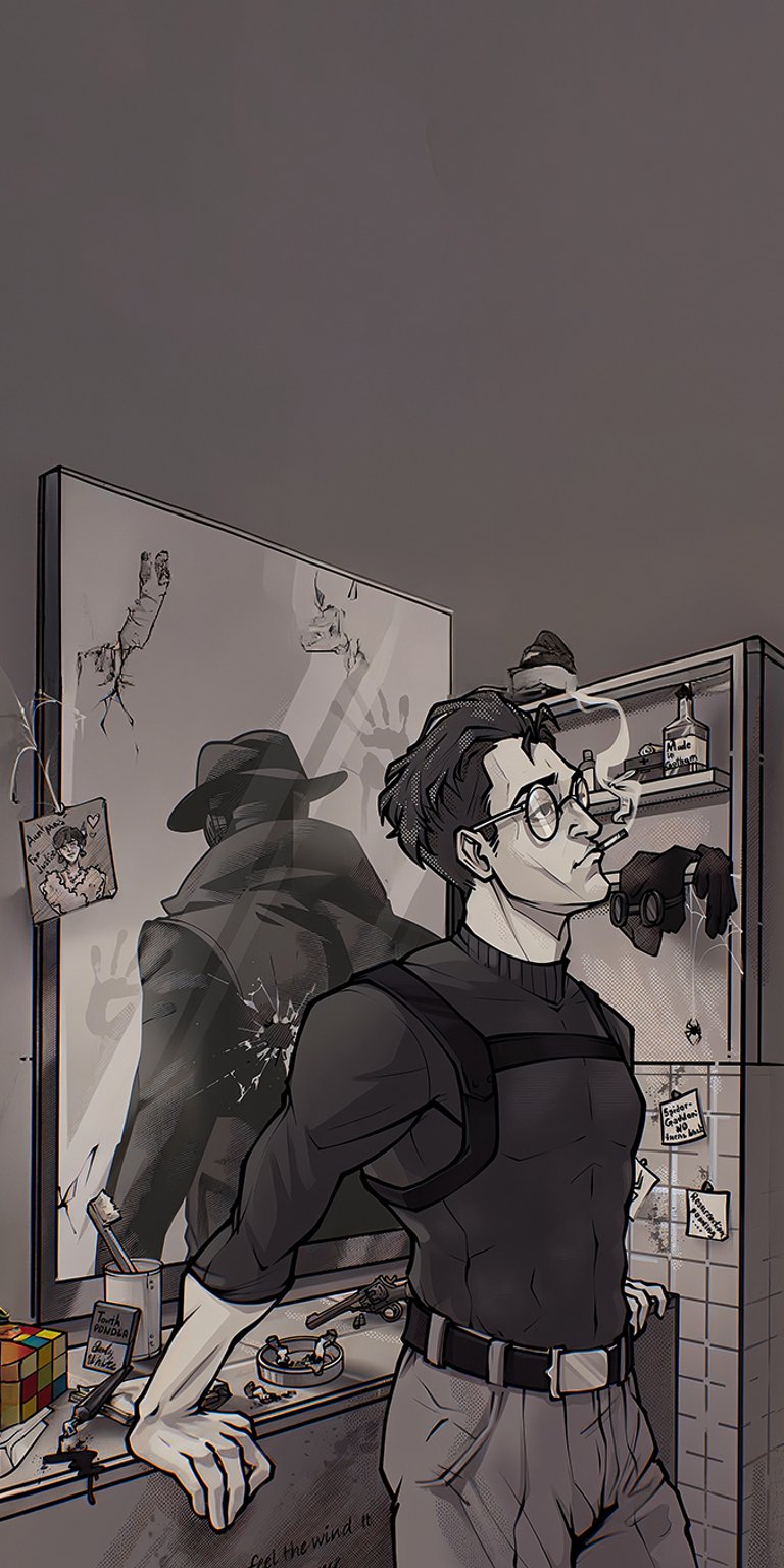 Spider Man Noir Two Sides of Me art wallpaper iPhone 4K