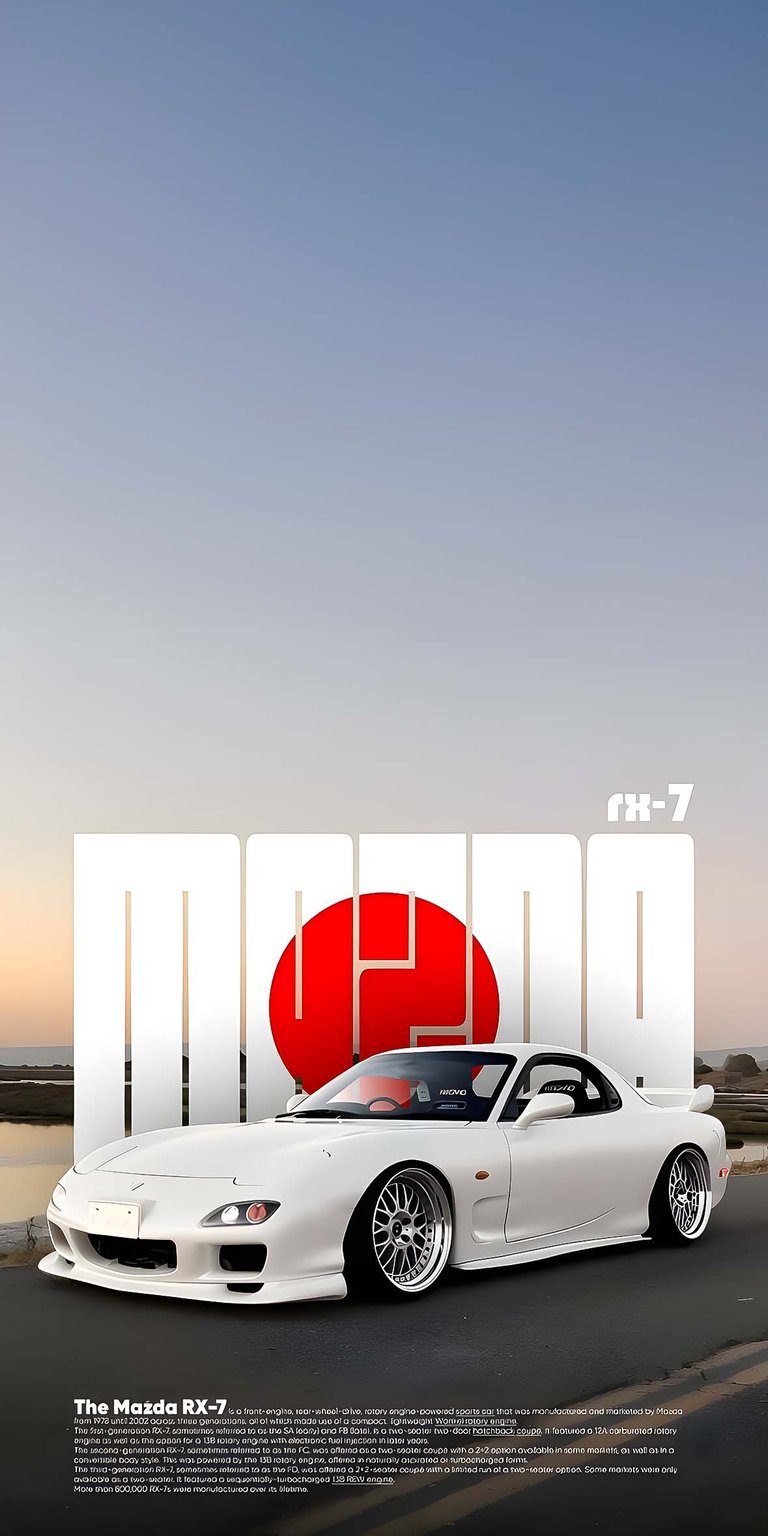 Mazda RX7 white iPhone wallpaper