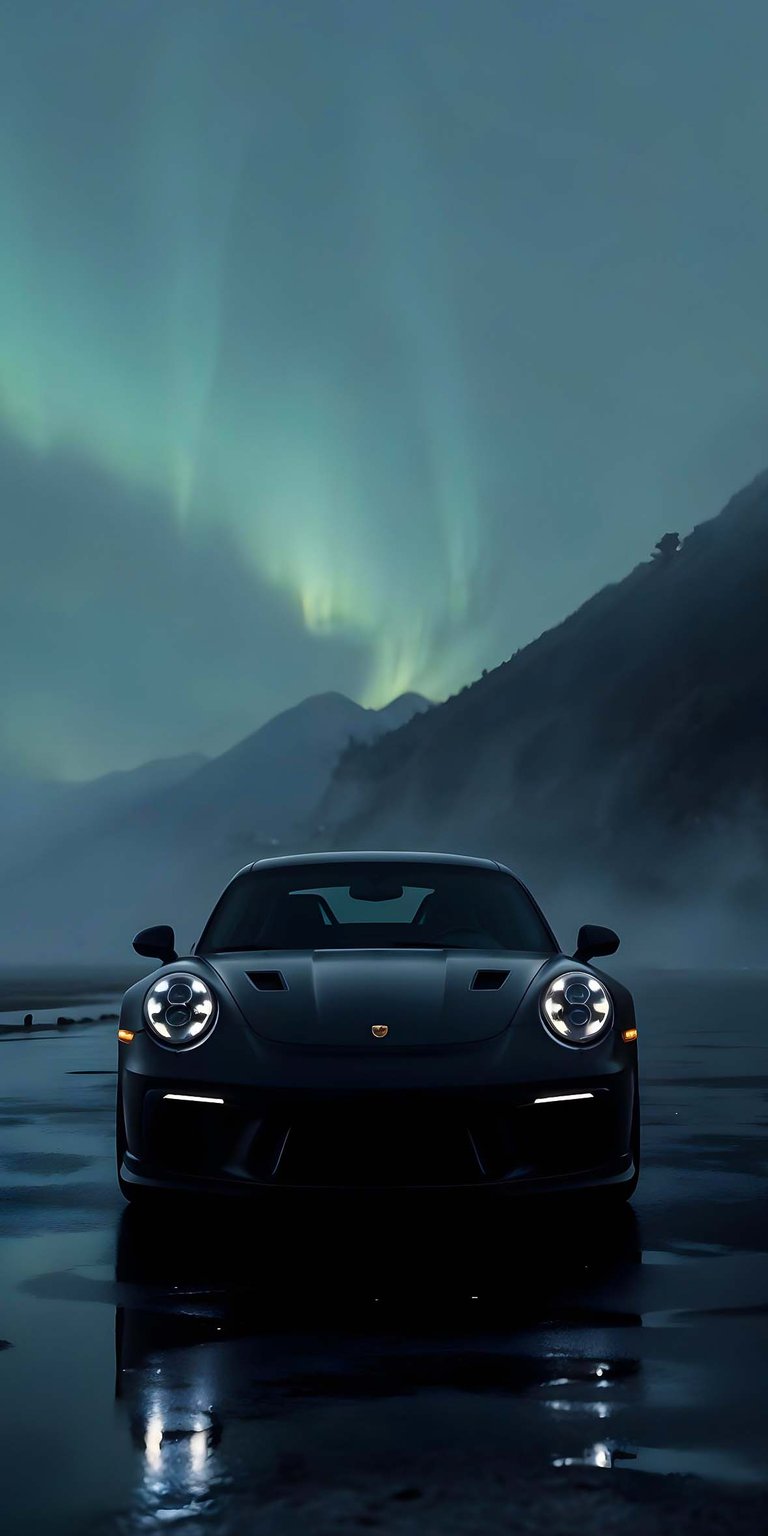 Porsche 911 aurora lights wallpaper HD